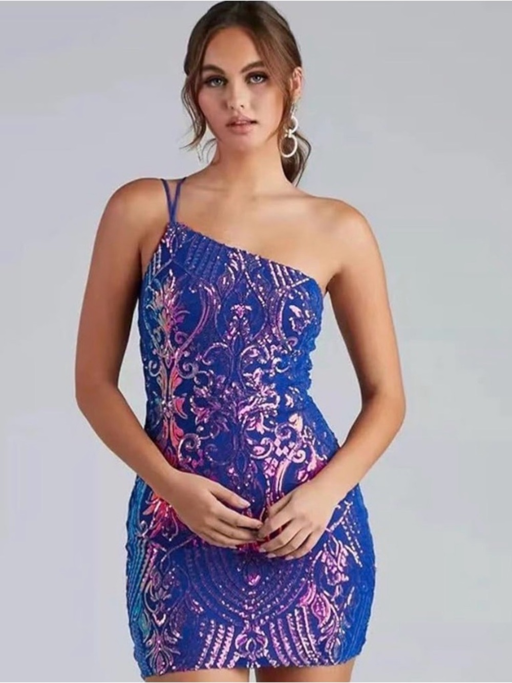 Windsor Women One Shoulder Sequins Bodycon Dress